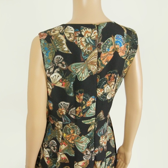SANDRO FERRONE Black Spring Summer Butterfly Midi  Dress - Picture 6 of 13